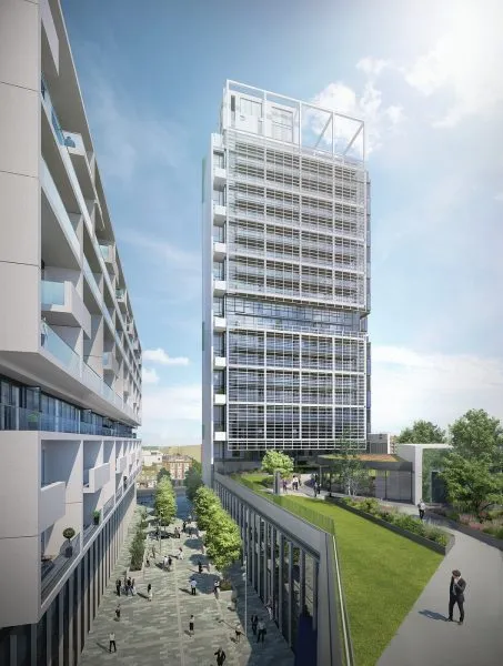 city north external cgi with roof garden