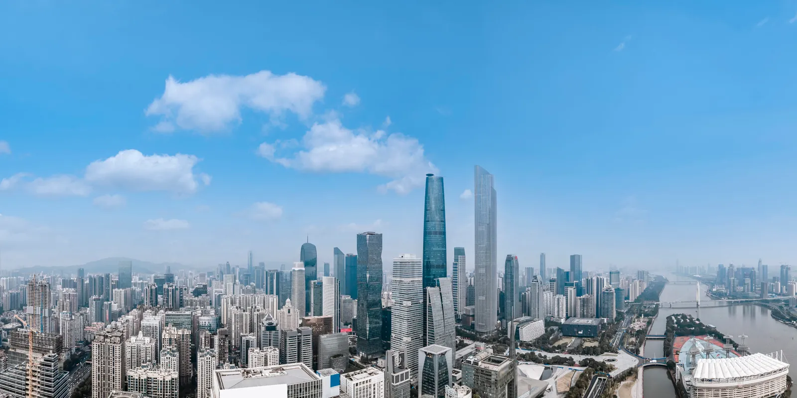 aerial photography guangzhou city architecture landscape skyline